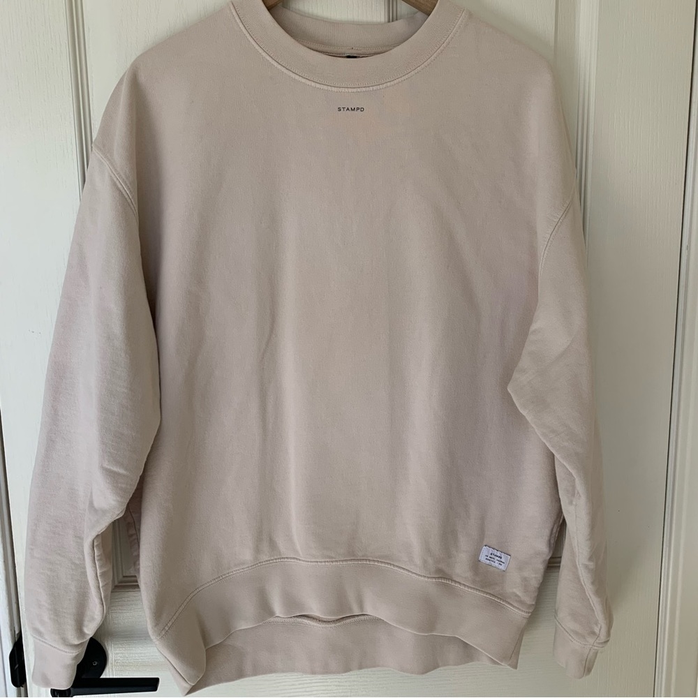 Stampd Men's Crew Neck Pull Over Sweatshirt Cream Small Made in USA